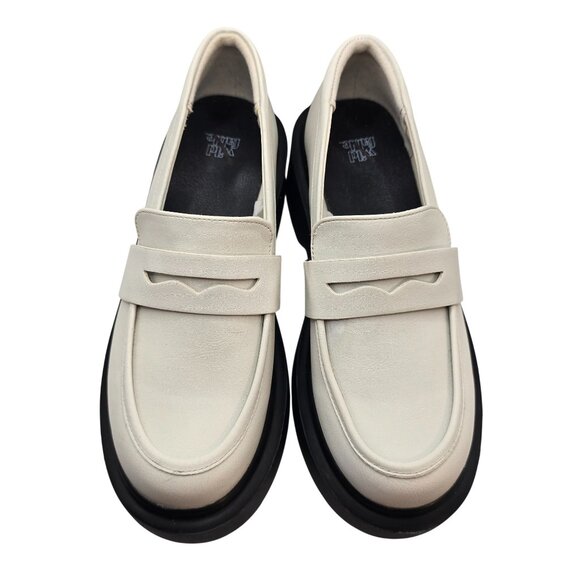 wild fable Shoes - Wild Fable Women's Platform Penny Loafer White Faux Leather Shoes Size 6.5 in.